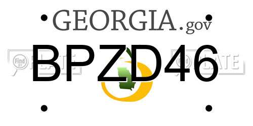 BPZD46 Georgia License Plate