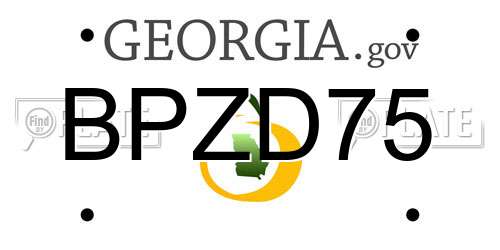BPZD75 Georgia License Plate