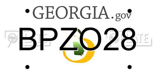 BPZO28 Georgia License Plate
