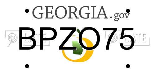 BPZO75 Georgia License Plate