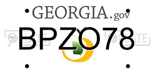 BPZO78 Georgia License Plate