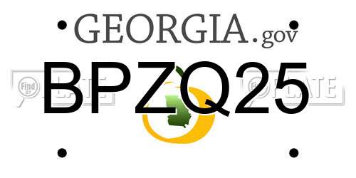 BPZQ25 Georgia License Plate