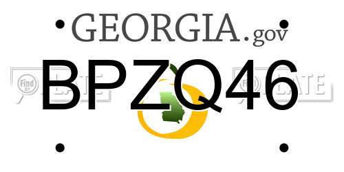 BPZQ46 Georgia License Plate