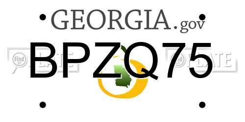 BPZQ75 Georgia License Plate