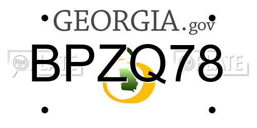 BPZQ78 Georgia License Plate