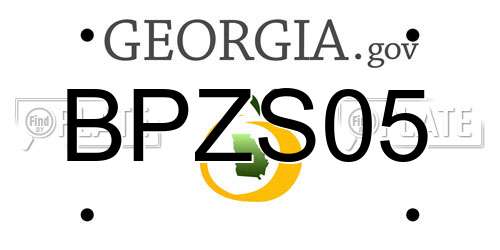 BPZS05 Georgia License Plate