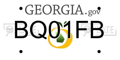 BQ01FB Georgia License Plate