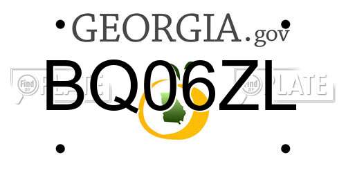 BQ06ZL Georgia License Plate