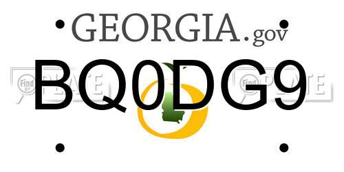 BQ0DG9 Georgia License Plate