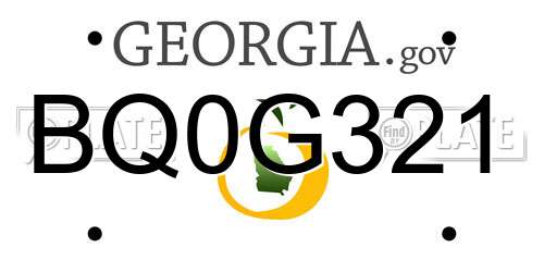 BQ0G321 Georgia License Plate