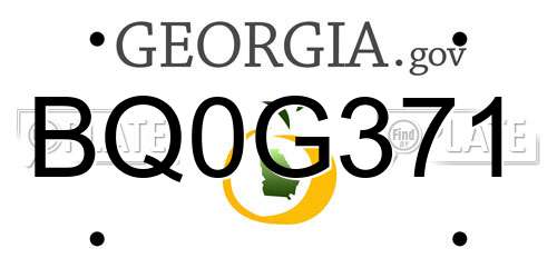 BQ0G371 Georgia License Plate