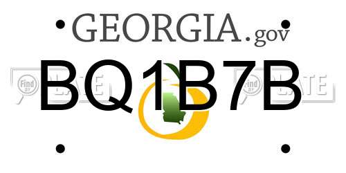 BQ1B7B Georgia License Plate