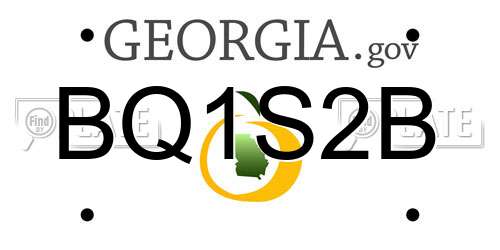 BQ1S2B Georgia License Plate