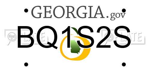 BQ1S2S Georgia License Plate