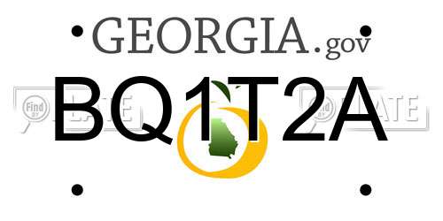 BQ1T2A Georgia License Plate