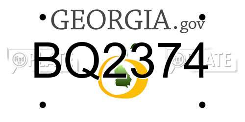 BQ2374 Georgia License Plate