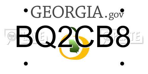 BQ2CB8 Georgia License Plate