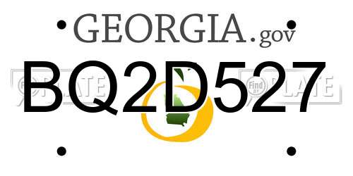 BQ2D527 Georgia License Plate