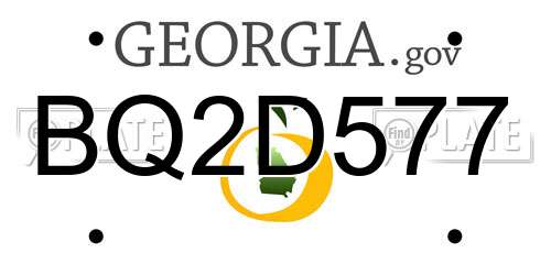 BQ2D577 Georgia License Plate