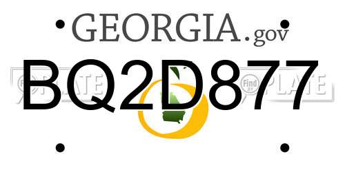 BQ2D877 Georgia License Plate