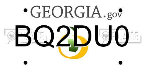 BQ2DU0 Georgia License Plate