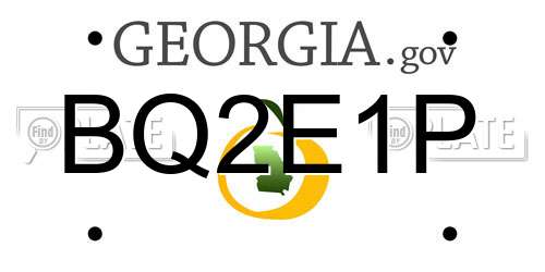 BQ2E1P Georgia License Plate