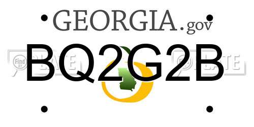 BQ2G2B Georgia License Plate