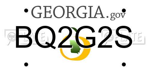 BQ2G2S Georgia License Plate