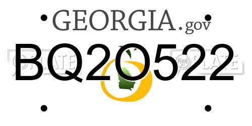 BQ2O522 Georgia License Plate