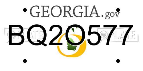 BQ2O577 Georgia License Plate