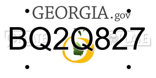 BQ2Q827 Georgia License Plate