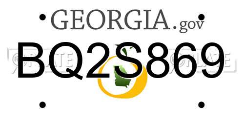 BQ2S869 Georgia License Plate