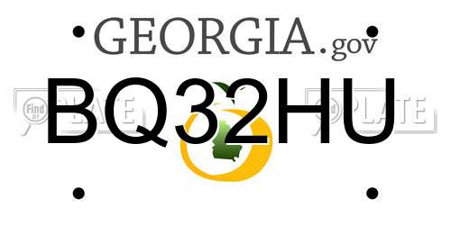 BQ32HU Georgia License Plate