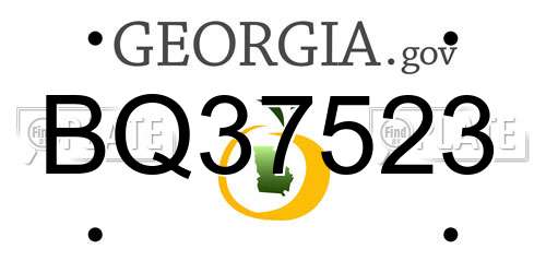 BQ37523 Georgia License Plate