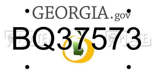 BQ37573 Georgia License Plate