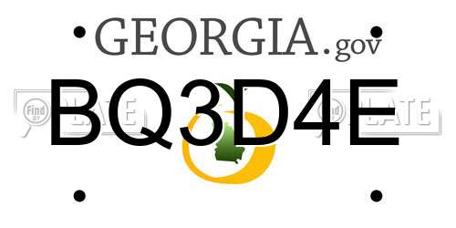 BQ3D4E Georgia License Plate