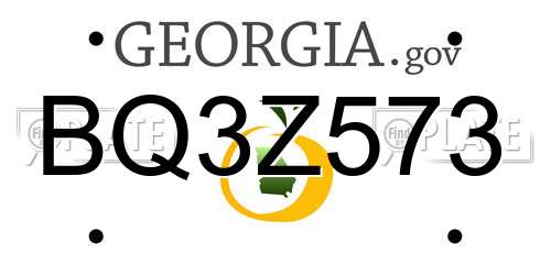 BQ3Z573 Georgia License Plate