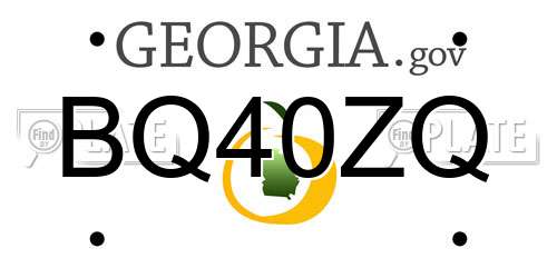 BQ40ZQ Georgia License Plate