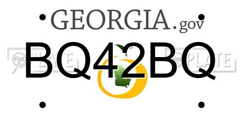 BQ42BQ Georgia License Plate