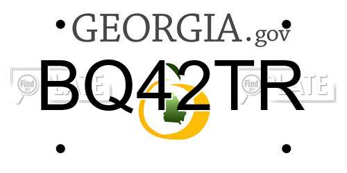 BQ42TR Georgia License Plate