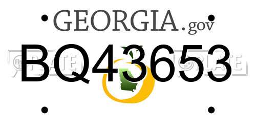 BQ43653 Georgia License Plate