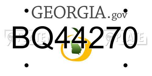 BQ44270 Georgia License Plate