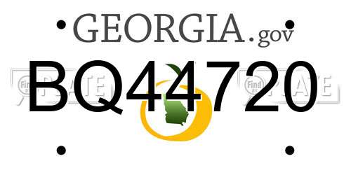 BQ44720 Georgia License Plate