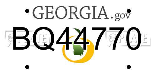 BQ44770 Georgia License Plate