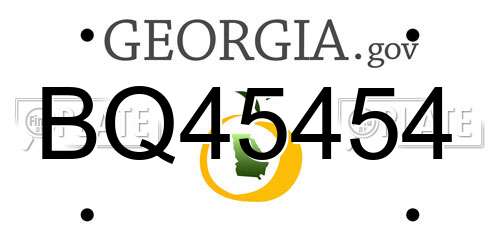 BQ45454 Georgia License Plate