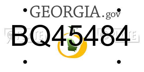 BQ45484 Georgia License Plate