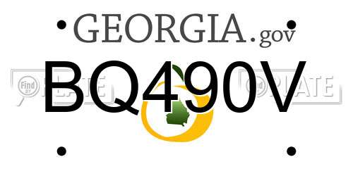 BQ490V Georgia License Plate