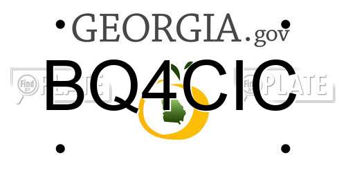 BQ4CIC Georgia License Plate