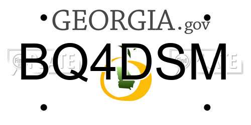 BQ4DSM Georgia License Plate