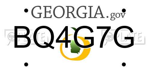 BQ4G7G Georgia License Plate